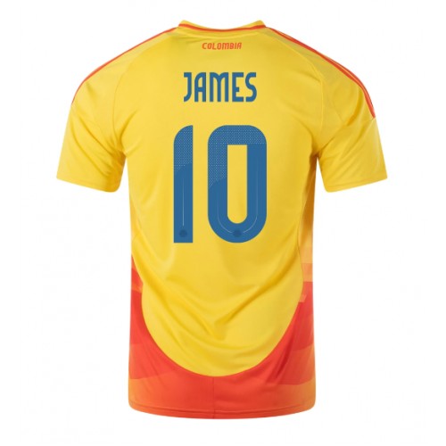 Fotballdrakt Herre Colombia James Rodriguez #10 Hjemmedrakt Copa America 2024 Kortermet